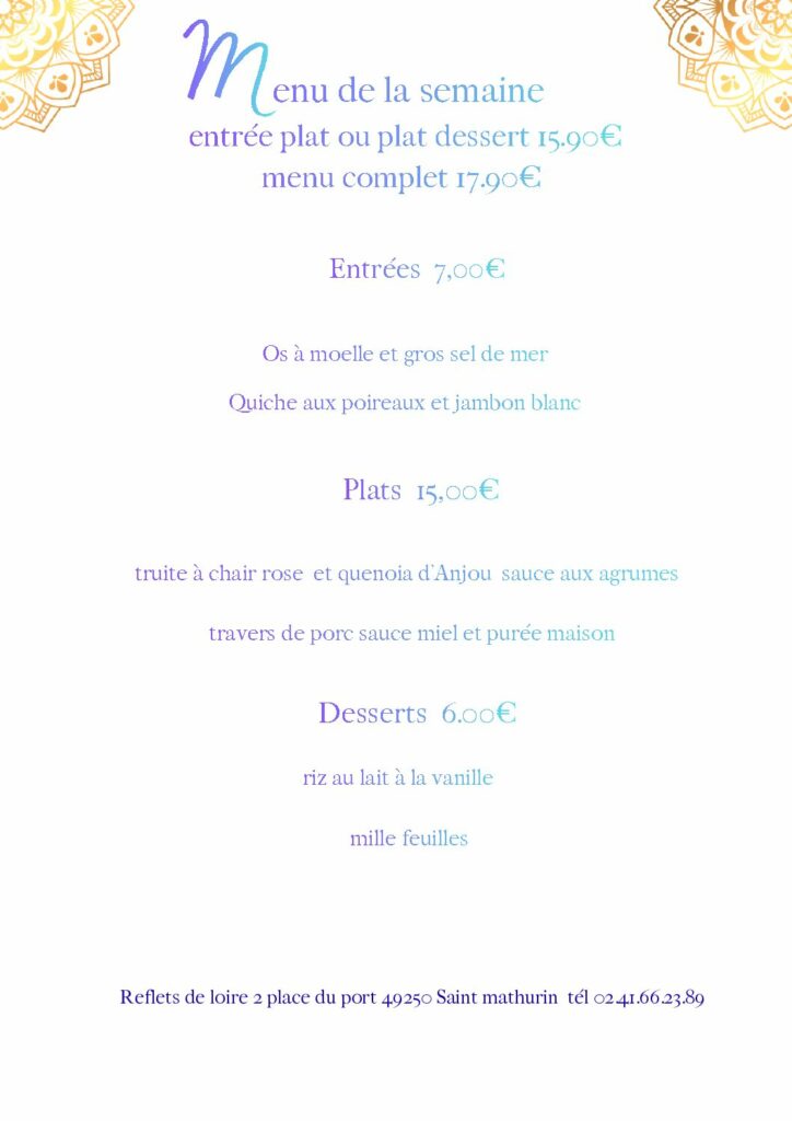 Menu de la semaine Menu De La Semaine 5 Pdf 724x1024